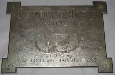 Plaque du 3me Bataillon du 144me Rgiment d'Infanterie par Albert Franois Lebrun