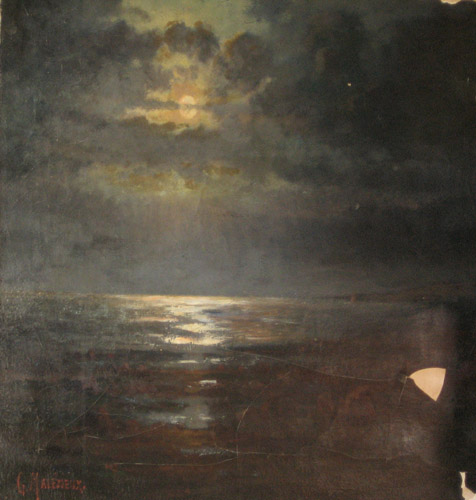 Clair de lune sur la mer par Joachim Georges Leon Malzieux