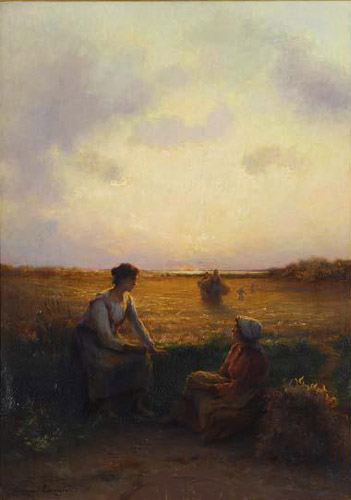 Conversation au coucher du soleil par Georges Paul Franois Laurent Lauge