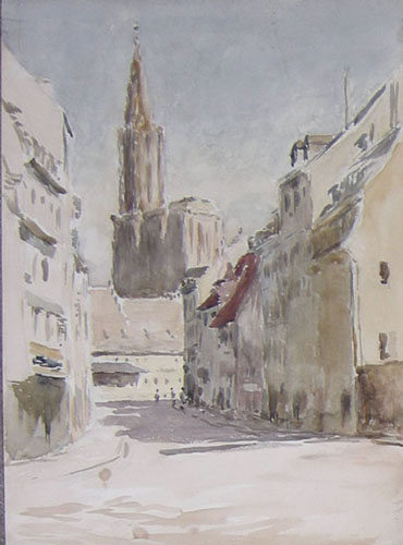 La rue dOr et la Cathdrale de Strasbourg par Georges Paul Franois Laurent Lauge