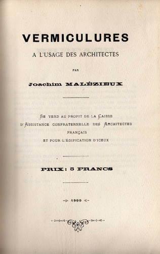 Les Vermiculures par Jules Charles Joachim Malzieux
