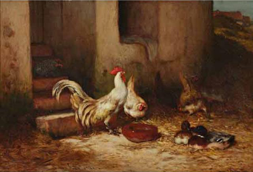 Dner des poules par Philibert Lon Couturier