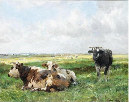 Vaches au champ par Julien Dupr