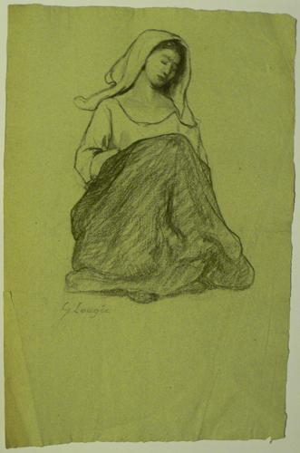 Femme dormant assise par Georges Paul Franois Laurent Lauge