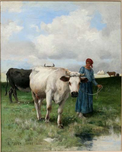 Paysanne aux vaches par Julien Dupr