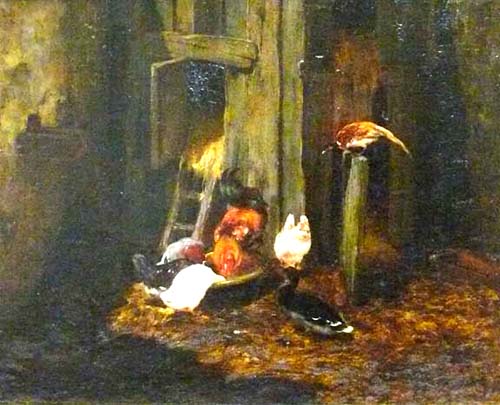Canard, poules et coq par Philibert Lon Couturier