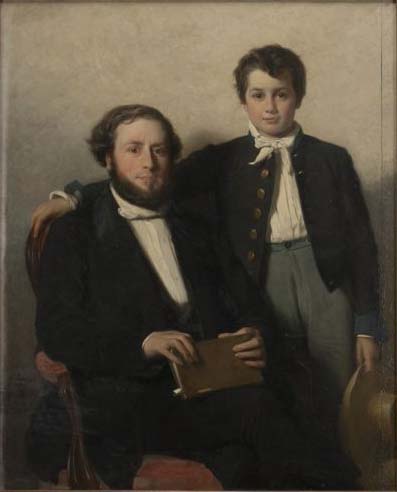 Portrait de Monsieur Bouret et son fils par Dsir Franois Lauge