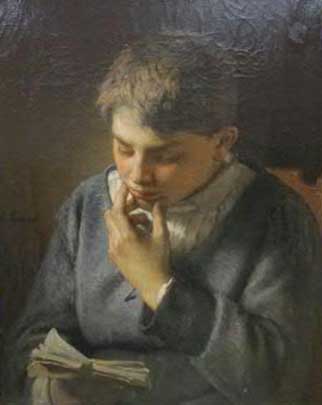Enfant lisant par Dsir Franois Lauge