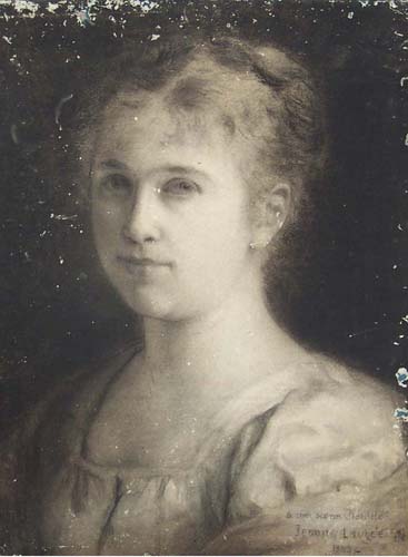 Portrait de sa sur Clotilde Lauge par Jeanne Eulalie Clestine Lauge