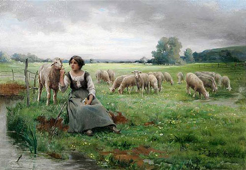 La jeune bergre par Georges Paul Franois Laurent Lauge