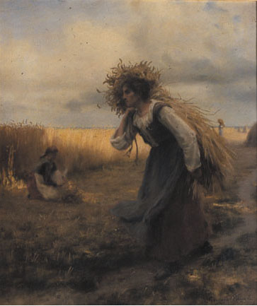 Femme  la gerbe de bl par Georges Paul Franois Laurent Lauge