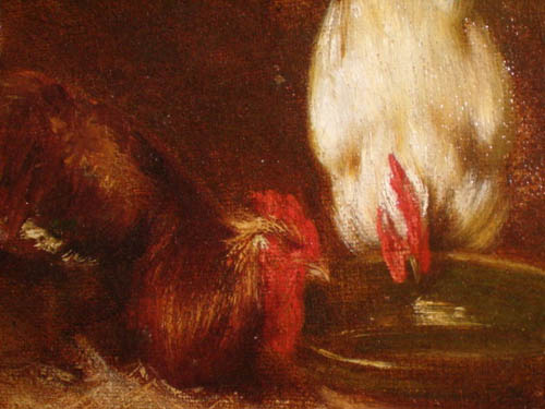 Deux poules par Philibert Lon Couturier