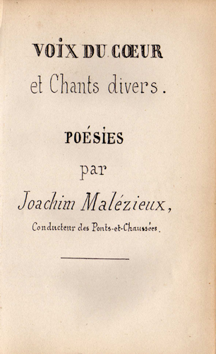 Voix du coeur et chants divers par Joachim Pierre Joseph Malzieux