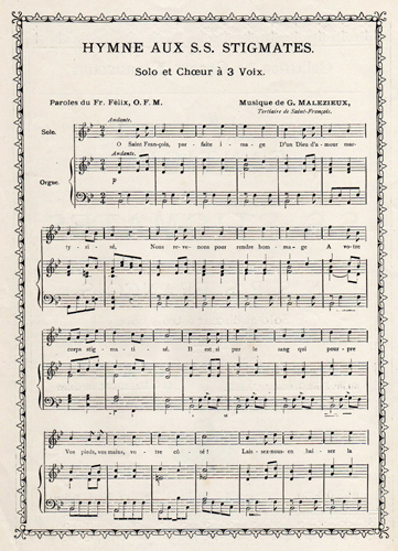 Hymne aux SS Stigmates par Joachim Georges Leon Malzieux
