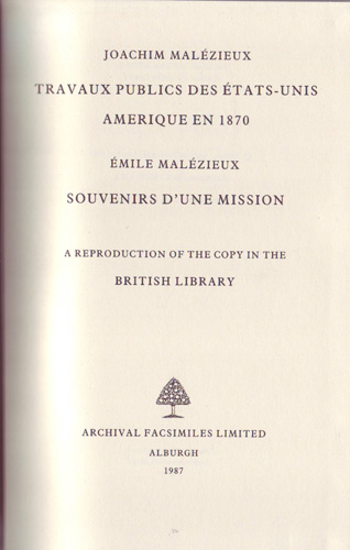 Travaux publics des tats-Unis Amerique en 1870 par Emile Malzieux