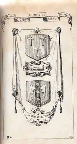 Armoirie d'Antoine d'Ancienville et de Charles de Bovelles par Jules Charles Joachim Malzieux