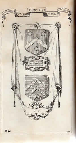 Armoirie de Louis Varlet de Girbercourt et de la famille d'Y par Jules Charles Joachim Malzieux