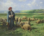 Une bergre et son troupeau
